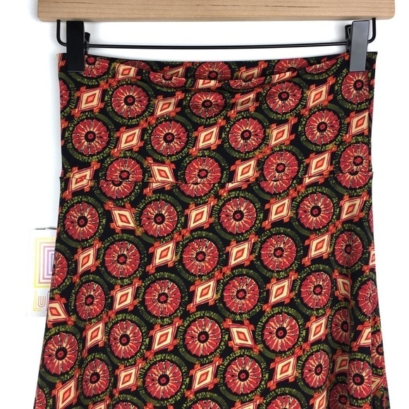 LULAROE Azure Skirt Knee Length Southwestern Windmill Flowy Stretchy Size XS NWT - Picture 6 of 13